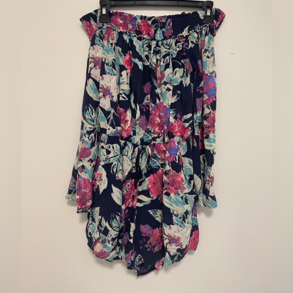 Floral Off The Shoulder Long Sleeve Romper